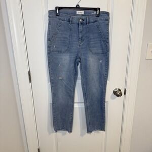 Nicole Miller New York SOHO Size 10‎ High Rise Ankle Slim Distressed Jeans